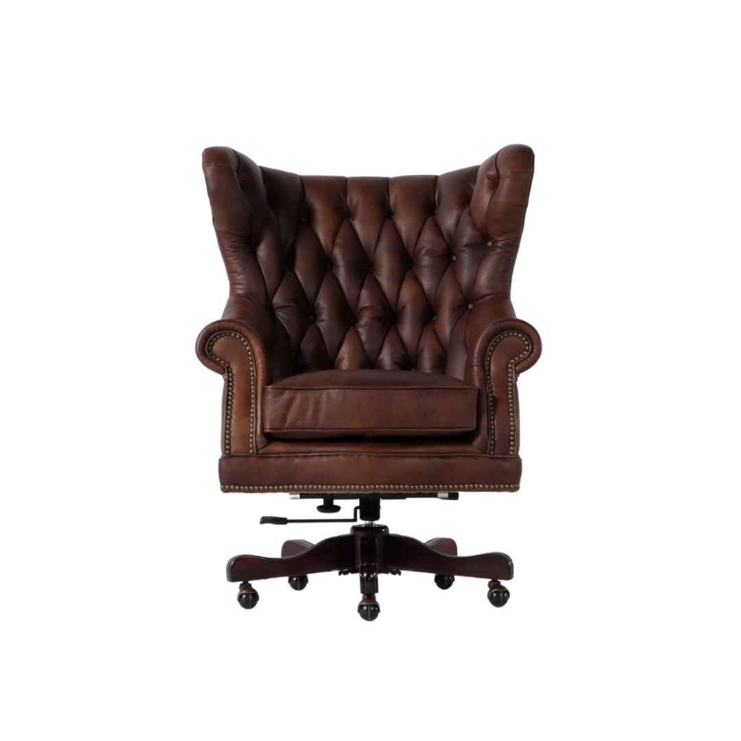Franklin Leather Office Wing Chair Mocha image 1